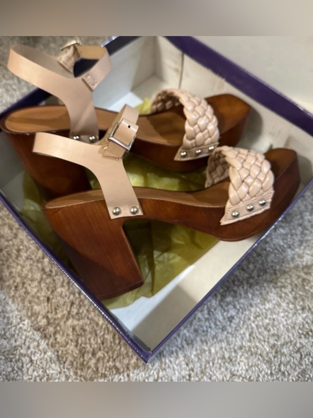 Madden Girl Braided Platform Sandals in Nude Blush